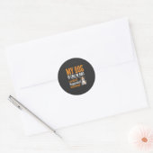 Grappige Hond Vol Met Stier Ontwerp Ronde Sticker (Envelop)