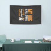 Grappige Hond Vol Met Stier Ontwerp Spandoek (Beurs)