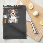 Grappige Hond Vol Met Stier Ontwerp Theedoek (Quarter Fold)