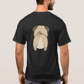Grappige hond voor en achter Schattige pug kont T-shirt (Achterkant)