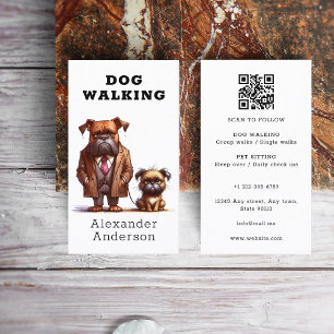 Grappige Hond Walker Wandelen Huisdier Zitten QR C Visitekaartje