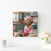 Grappige hond wandklok (Huis)