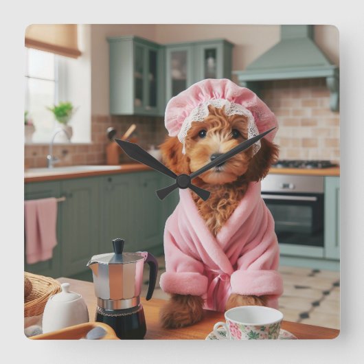 Grappige hond wandklok (Voorkant)