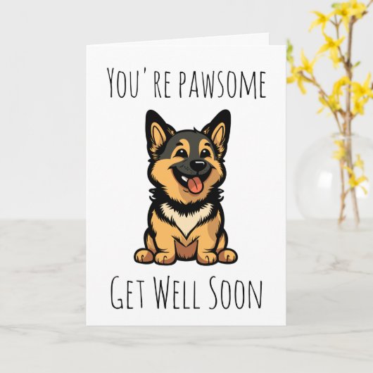 Grappige hond wordt snel goed kaarten (Gele Bloem)