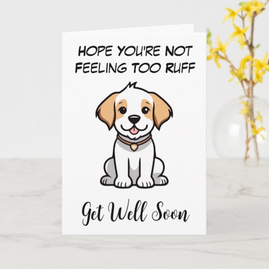 Grappige hond wordt snel goed kaarten (Gele Bloem)