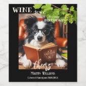 Grappige hond Workaholic verjaardag Wijn Etiket (Enkel label)