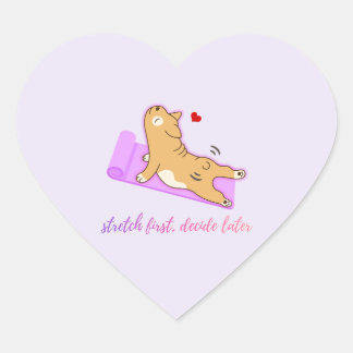 Grappige Hond Yoga Sticker – Schattige Luie Fitnes