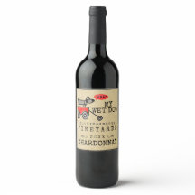 Grappige hond zelfgemaakte wijn label