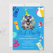 Grappige Hond Zwembad Party Verjaardag Kaart (Voorkant)