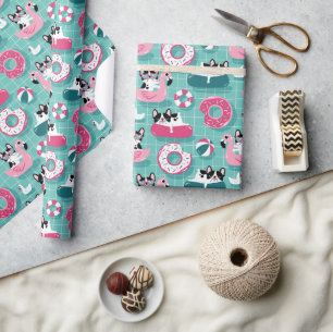 Grappige Honden Bij De Strandflamingo's Cadeaupapier