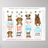 Grappige Honden Boekenleggers Printbare Blad Poster (Voorkant)