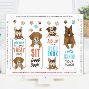 Grappige Honden Boekenleggers Printbare Blad Poster