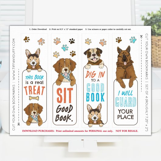 Grappige Honden Boekenleggers Printbare Blad Poster