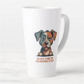 Grappige Honden Butler Citaat Illustratie Latte Mok (Rechterhoek)
