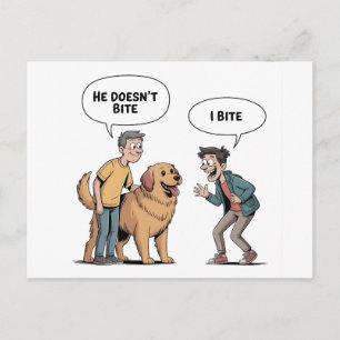 Grappige Honden Citaat Cartoon Ik Bijt Humor Feestdagenkaart