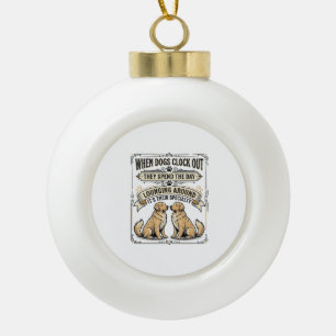 Grappige Honden Citaat Vintage Gravure Loungende P Keramische Bal Ornament