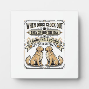 Grappige Honden Citaten Vintage Gravure Loungende  Fotoplaat