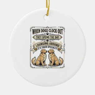 Grappige Honden Citaten Vintage Gravure Loungende Keramisch Ornament
