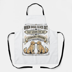 Grappige Honden Citaten Vintage Gravure Loungende  Schort