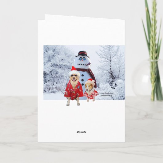 Grappige honden Cool Yule Feestdagen Kaart (Achterkant)