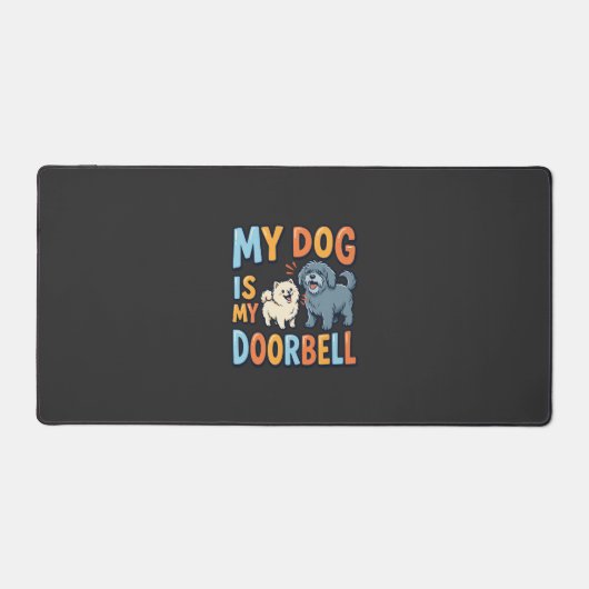 Grappige Honden Deurbel Huisdierliefhebber Bureaumat (Voorkant)