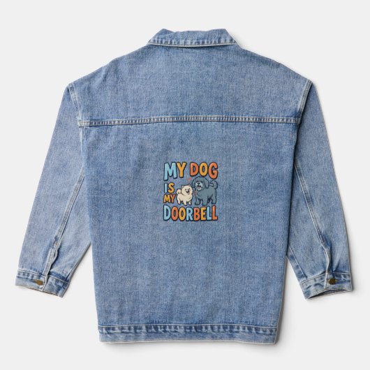 Grappige Honden Deurbel Huisdierliefhebber Denim Jacket (Achterkant)