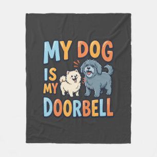 Grappige Honden Deurbel Huisdierliefhebber Fleece Deken