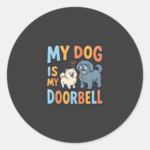 Grappige Honden Deurbel Huisdierliefhebber Ronde Sticker