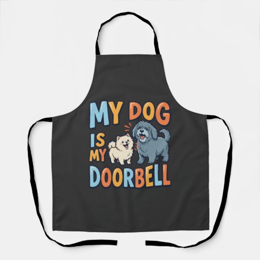 Grappige Honden Deurbel Huisdierliefhebber Schort (Voorkant)