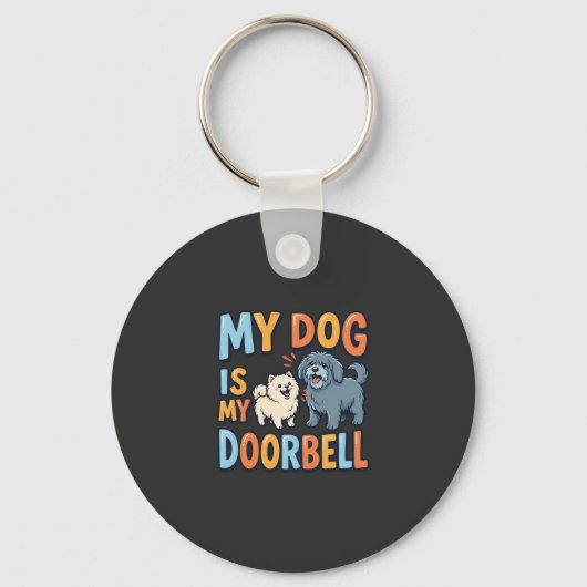 Grappige Honden Deurbel Huisdierliefhebber Sleutelhanger (Voorkant)