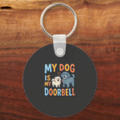 Grappige Honden Deurbel Huisdierliefhebber Sleutelhanger (Voorkant)