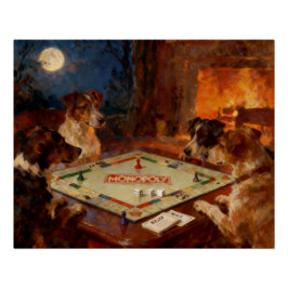 Grappige Honden Die Een Bordspel Spelen  Perfect Poster