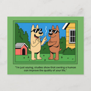 Grappige honden die een menselijke cartoon bezitte briefkaart