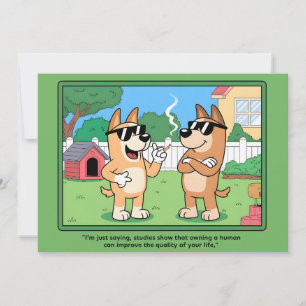 Grappige honden die menselijke stripquote kunst be feestdagenkaart