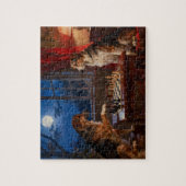Grappige honden die schaken spelen hondenliefhebbe legpuzzel (Verticaal)
