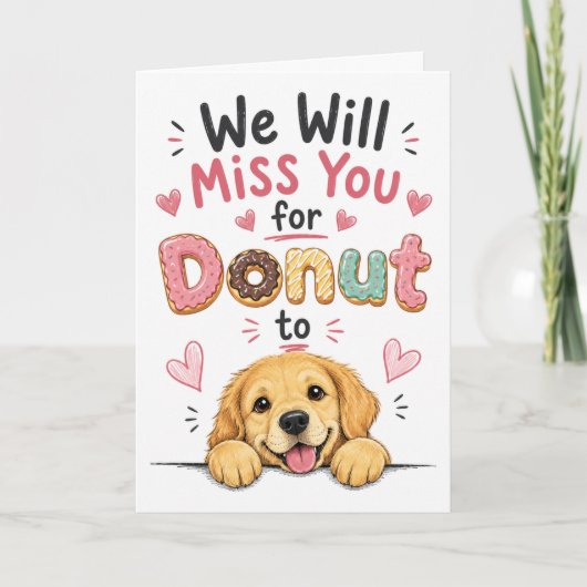 Grappige Honden Donut Afscheids Cadeau Collega Pen Kaart (Voorkant)