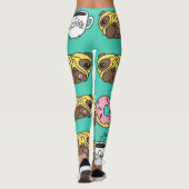 Grappige honden, donuts, koffie patroon. leggings (Achterkant)