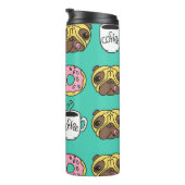 Grappige honden, donuts, koffie patroon. thermosbeker (Geroteerd rechts)