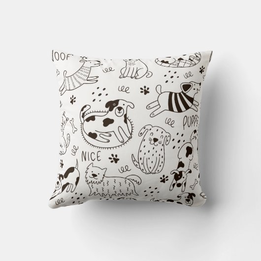 Grappige Honden doodle Kussen (Achterkant)