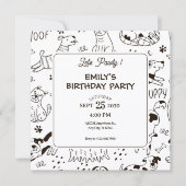 Grappige Honden doodle patroon verjaardag Kaart (Voorkant)