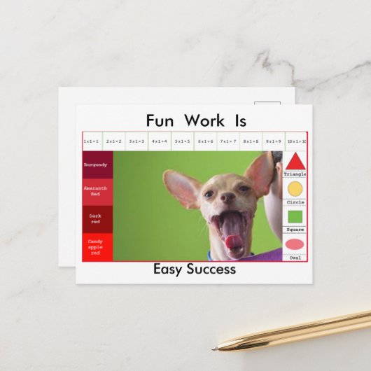 Grappige honden educatieve spel briefkaart (Voorkant / Achterkant in situ)