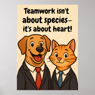 Grappige honden- en kattenmuurkunst met Inspireren Poster