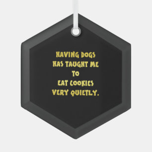 Grappige honden en koekjes grap glas ornament
