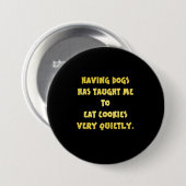 Grappige honden en koekjes grap ronde button 7,6 cm (Voorkant /achterkant)
