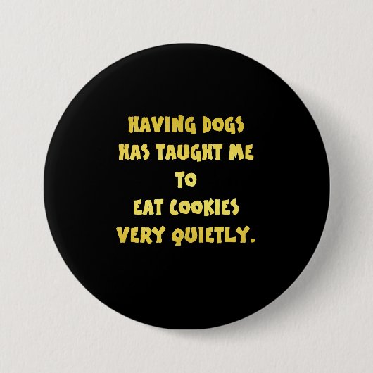 Grappige honden en koekjes grap ronde button 7,6 cm (Voorkant)