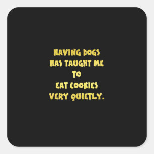 Grappige honden en koekjes grap vierkante sticker