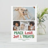 Grappige honden foto feestdagenkaart (Staand voorkant)