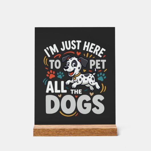Grappige Honden Huisdier Liefhebber Vector Acryl Bord (Voorkant)