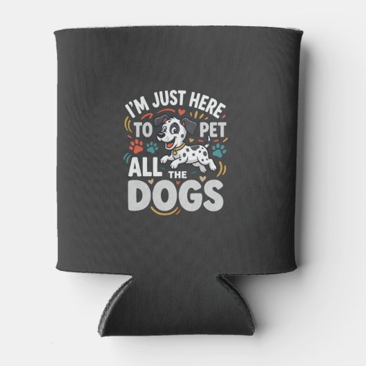 Grappige Honden Huisdier Liefhebber Vector Blikjeskoeler (Voorkant)