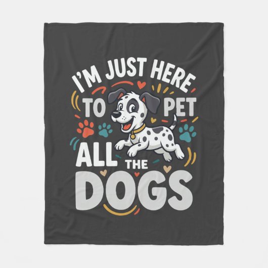 Grappige Honden Huisdier Liefhebber Vector Fleece Deken (Voorkant)